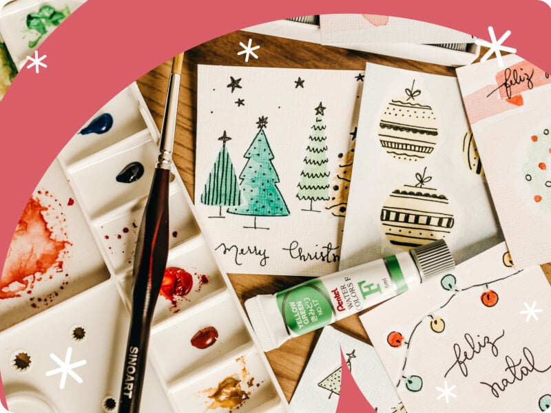 watercolour christmas card